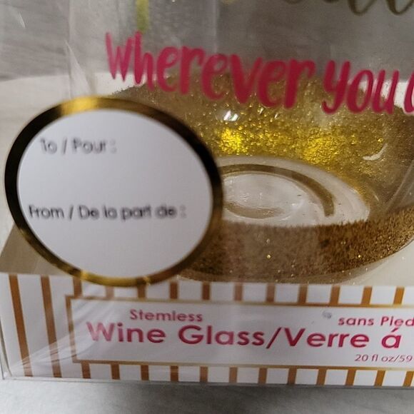 Chic & Sassy Stemless Wine Glass "Leave A Little Sparkle" - Picture 3 of 4